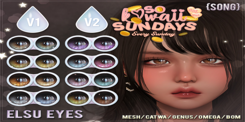 Elsu Eyes - BOM/Catwa/Genus/Mesh/Omega	&lt;a href=&quot;http://maps.secondlife.com/secondlife/Meringue/61/83/1064&quot;&gt;Teleport&lt;/a&gt;