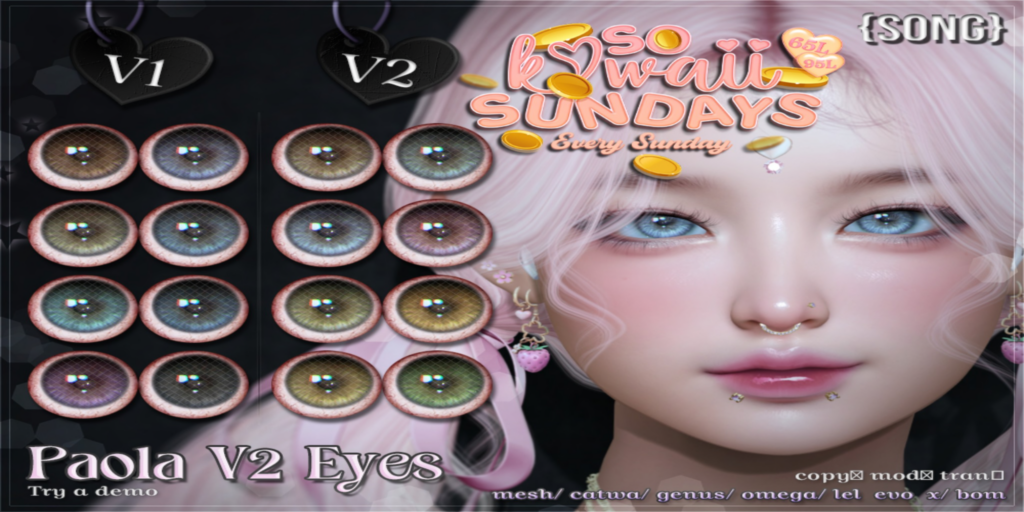 Paola V2 Eyes - BOM/Catwa/EvoX/Genus/Mesh/Omega	&lt;a href=&quot;http://maps.secondlife.com/secondlife/Meringue/61/83/1064&quot;&gt;Teleport&lt;/a&gt;