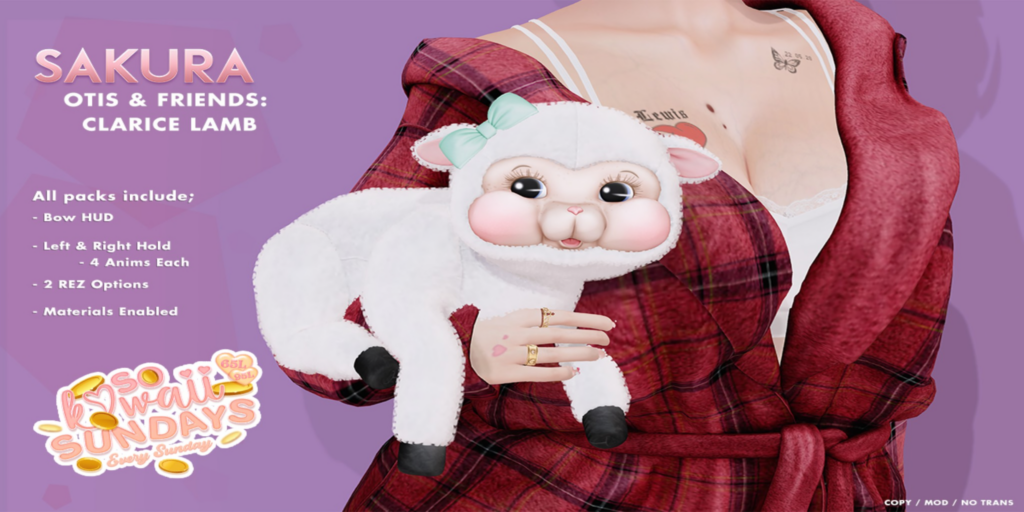 Clarice Lamb Holdable	&lt;a href=&quot;http://maps.secondlife.com/secondlife/Domain/122/106/26&quot;&gt;Teleport&lt;/a&gt;
