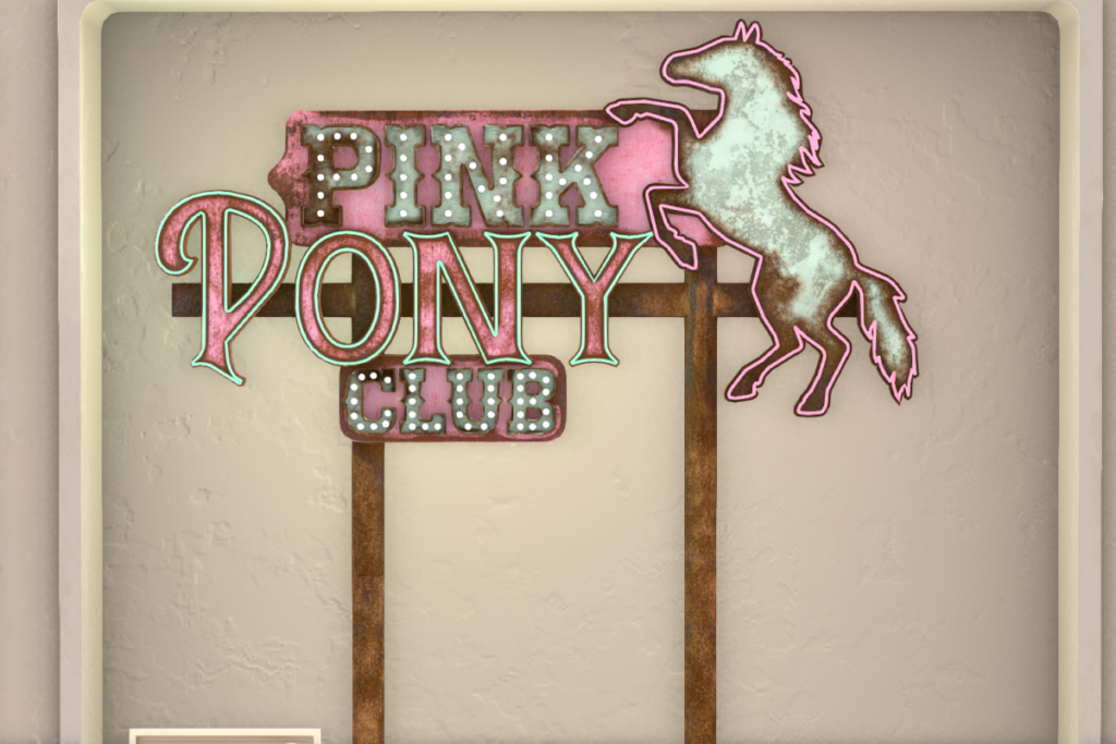 Pink Pony Club Sign, L$399
