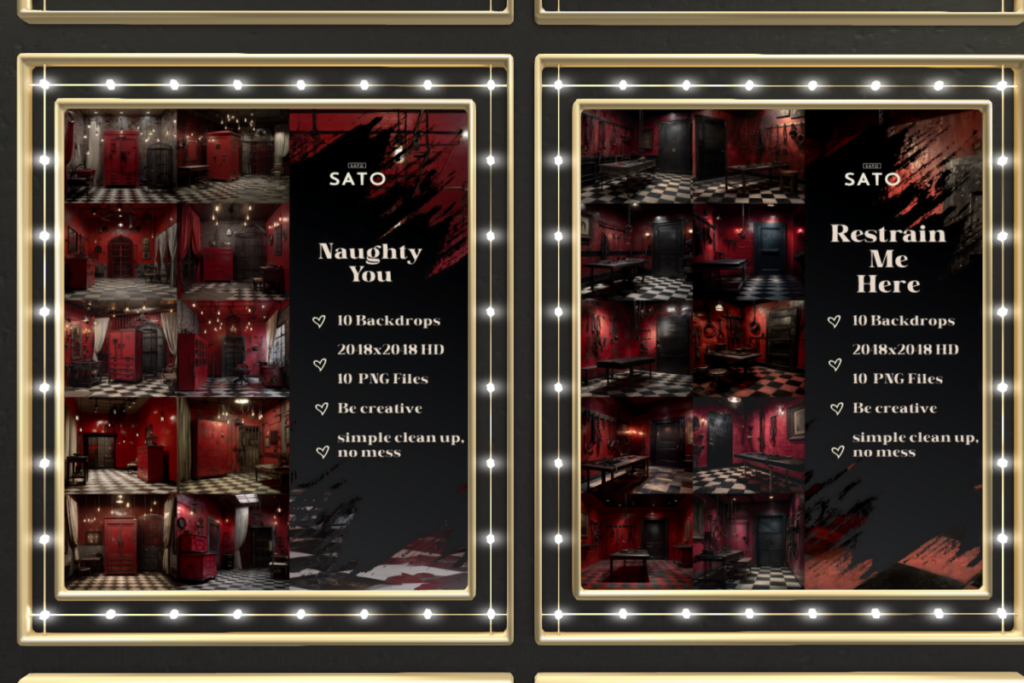 Naughty You &amp; Restrain Me Here Backdrops, L$180 each
