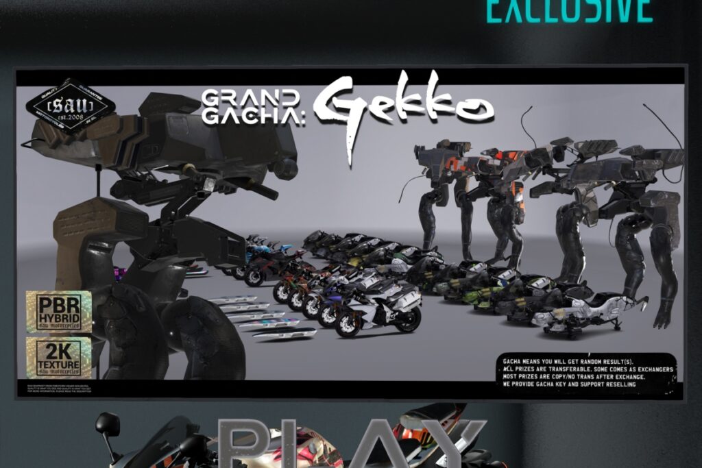 Gekko Driveable Vehicles, L$60 per play