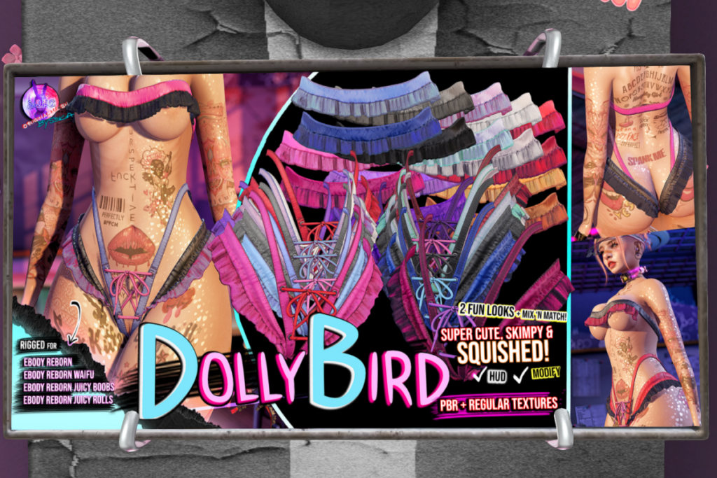 Dolly Bird Top and Panty - Reborn/+mods, L$149-L$249 each/L$799 each FP