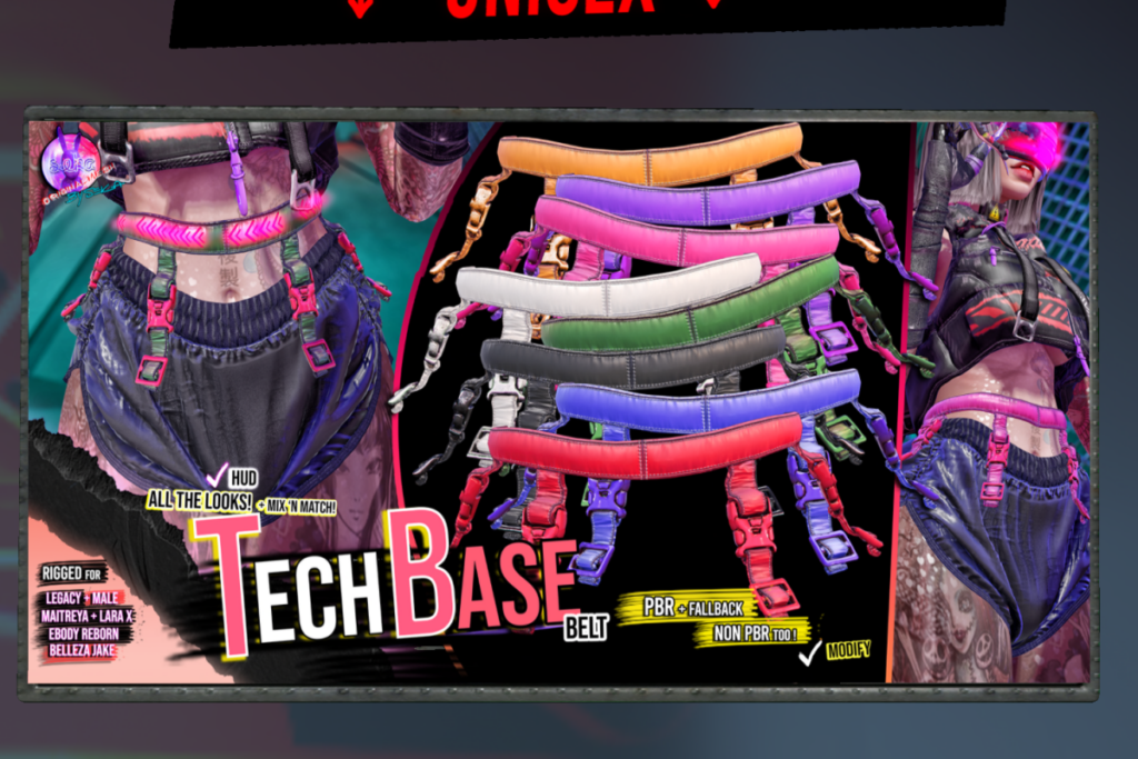 Tech Base Belt - Jake/Legacy F+M/MaitreyaX/Reborn/+mods, L$349 each