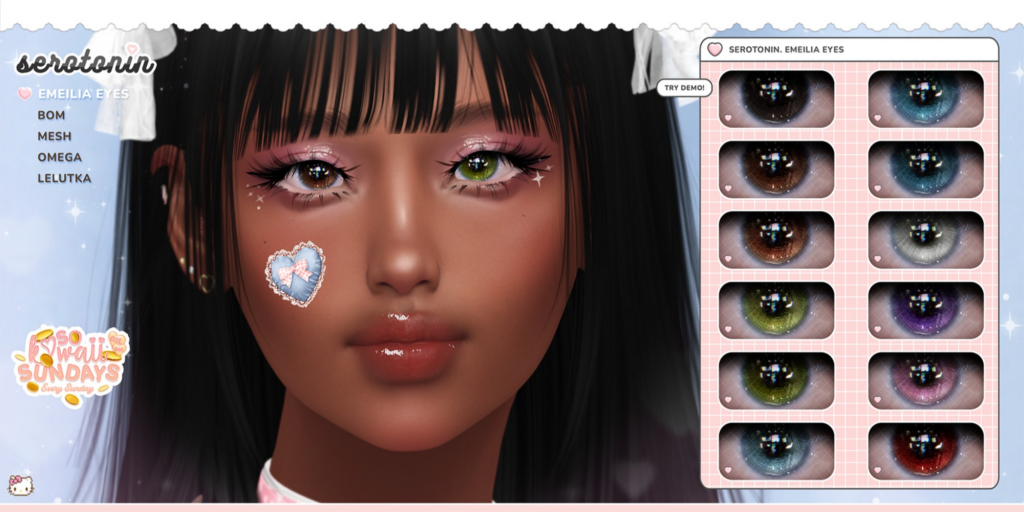 Emeilia Eyes - BOM/EvoX/Mesh/Omega	&lt;a href=&quot;http://maps.secondlife.com/secondlife/Happiness/54/42/2802&quot;&gt;Teleport&lt;/a&gt;