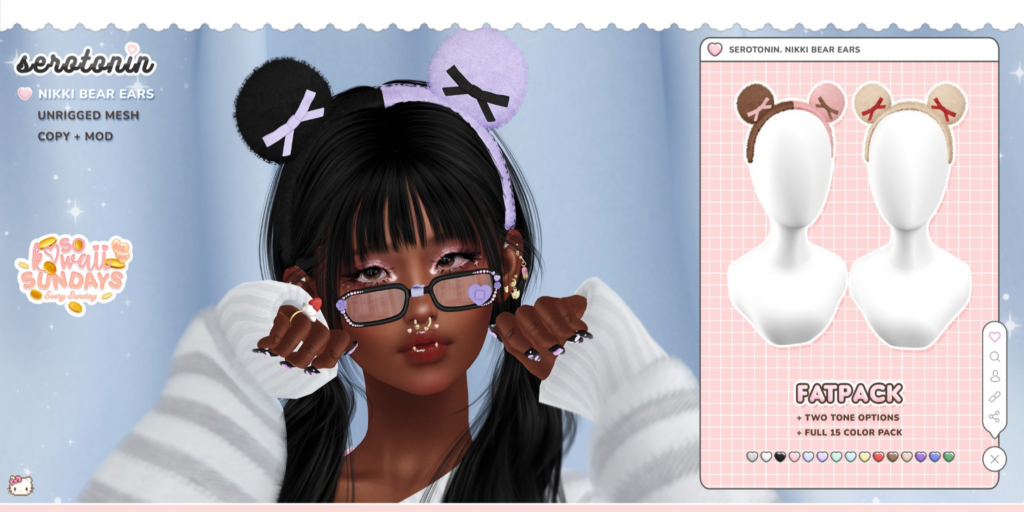 Nikki Bear Ears	&lt;a href=&quot;http://maps.secondlife.com/secondlife/Starry%20Isles/4/94/2247&quot;&gt;Teleport&lt;/a&gt;