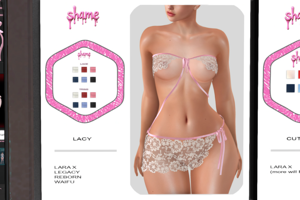 Lacey Lingerie - Legacy/MaitreyaX/Reborn/+mods, L$299 each/L$999 FP