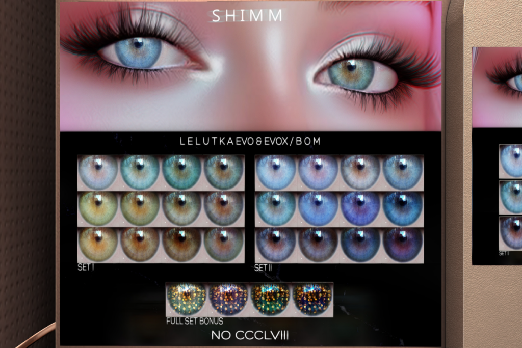 No CCCLVIII Eyes - BOM/Evo/EvoX, L$288 each/L$500 FP