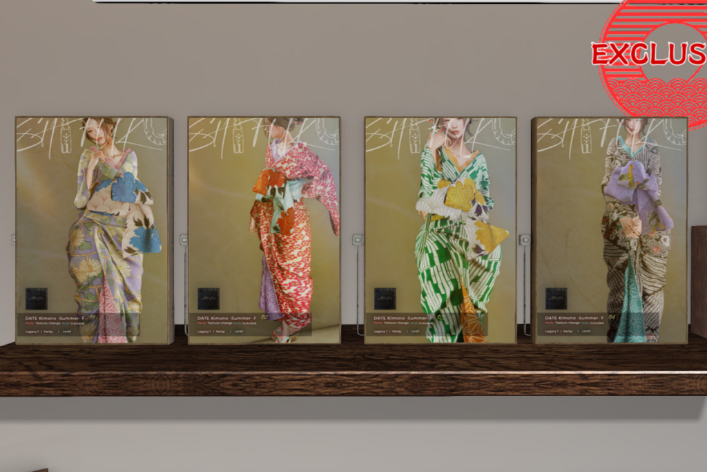 Date Female Kimono - Legacy/MaitreyaX/+mods, L$370 each/L$740 FP
