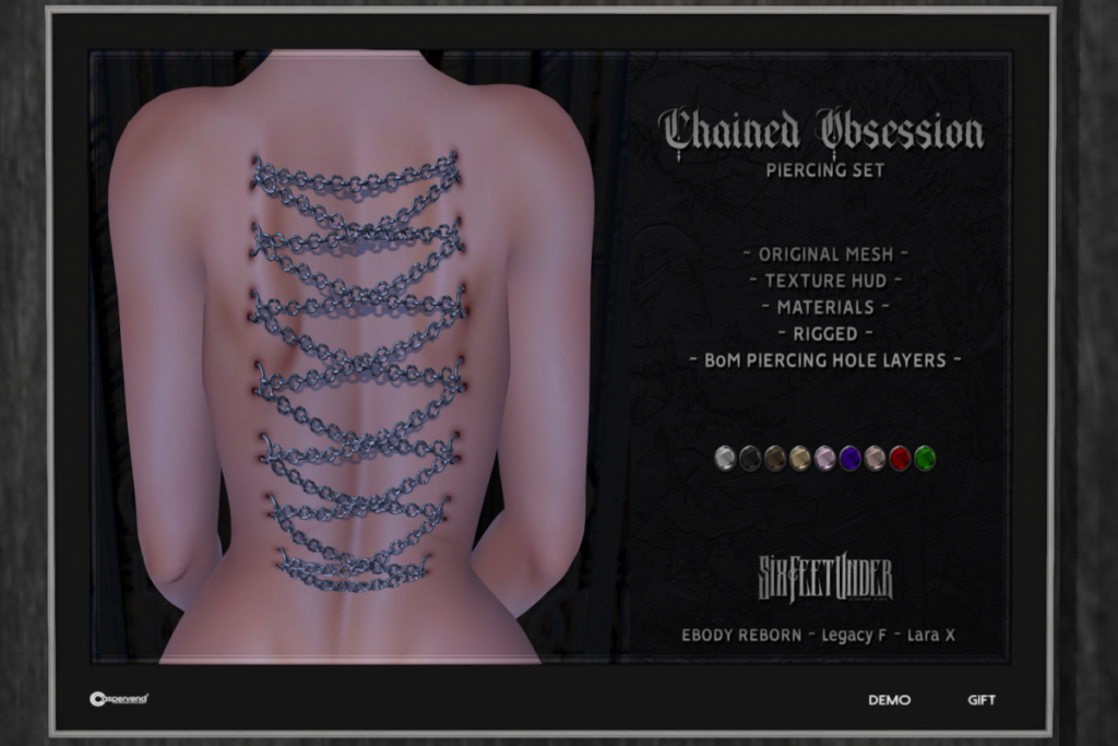 Chained Obsession Piercing Set - Legacy/MaitreyaX/Reborn, L$249
