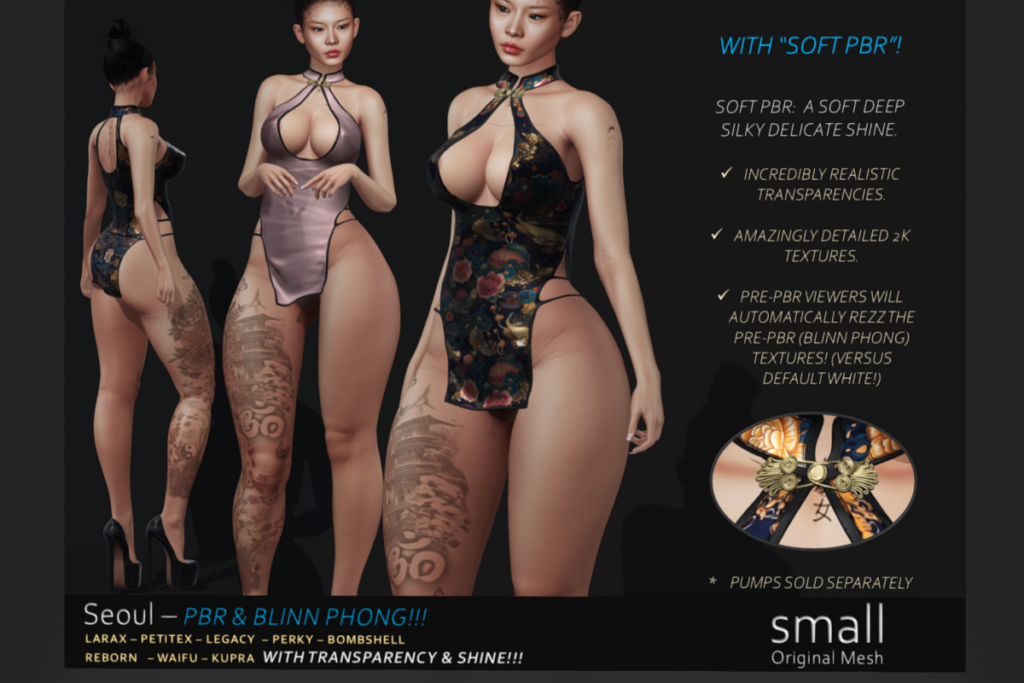 Seoul Dress - Inithium/Legacy/MaitreyaX/Reborn/+mods, L$489 each/L$1399 FP