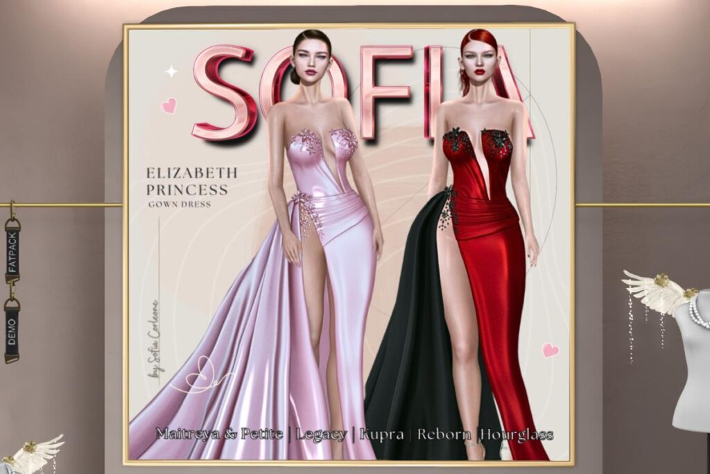 Elizabeth Princess Dress - Hourglass/Inithium/Legacy/Maitreya/Reborn/+mods, L$325/L$1125 FP