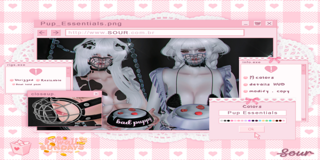 Pup Essentials Accessory	&lt;a href=&quot;http://maps.secondlife.com/secondlife/Tomoeda/114/172/28&quot;&gt;Teleport&lt;/a&gt;