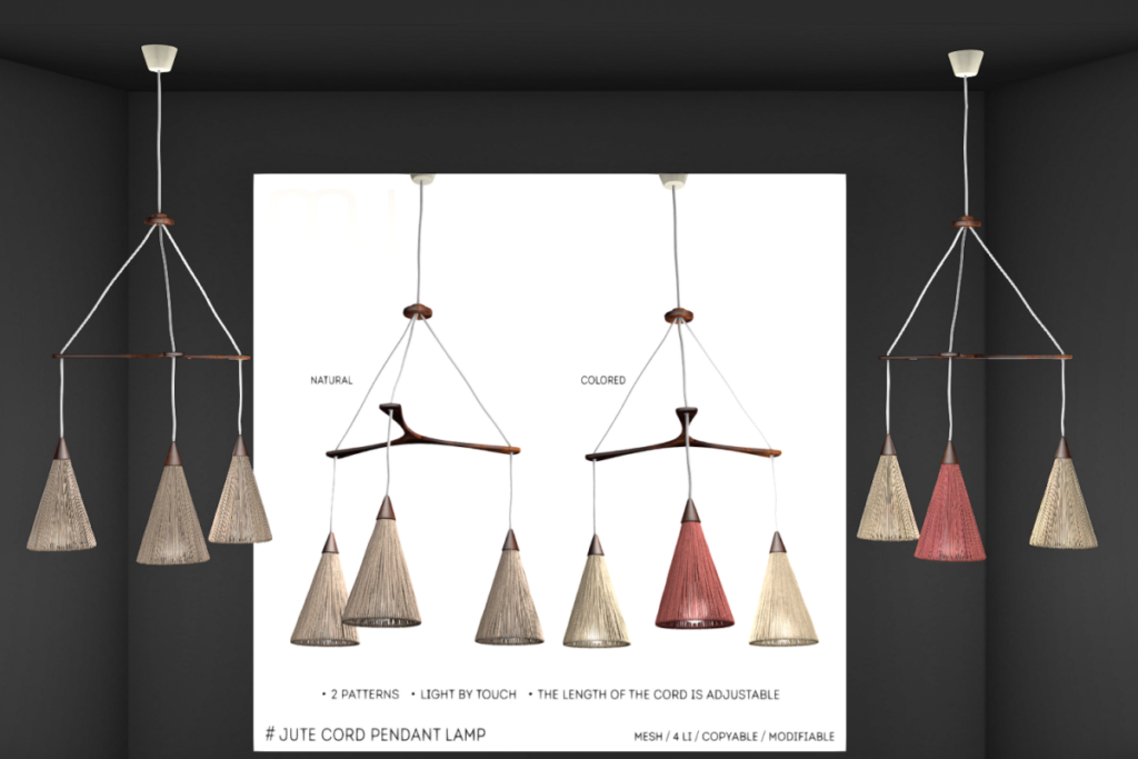 Jute Cord Pendant Lamp, L$165