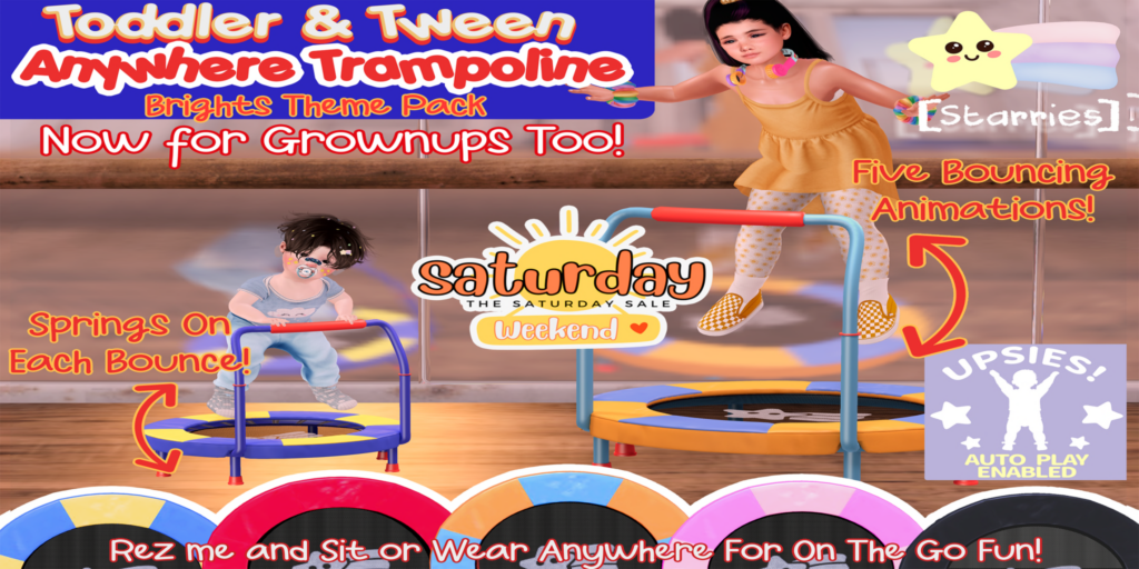Anywhere Trampoline Decor	&lt;a href=&quot;http://maps.secondlife.com/secondlife/Starries/250/242/23&quot;&gt;Teleport&lt;/a&gt;