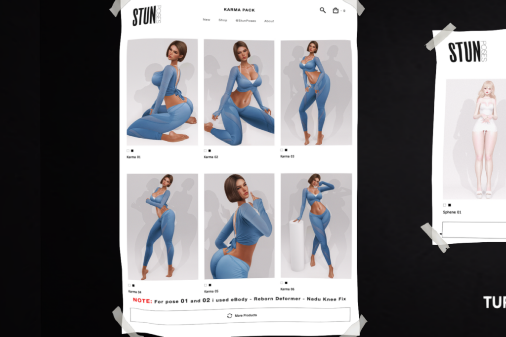 Karma Pose Pack, L$60 each/L$300