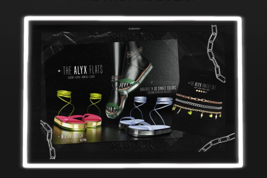 The Alyx Flats &amp; The Alyx Anklet Set - Inithium/Legacy/Muneca/Reborn, L$315 each