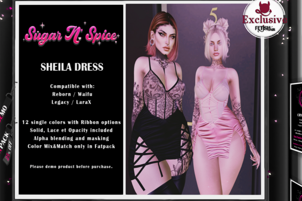 Sheila Dress - Legacy/MaitreyaX/Reborn/+mods, L$169 each/L$357 FP