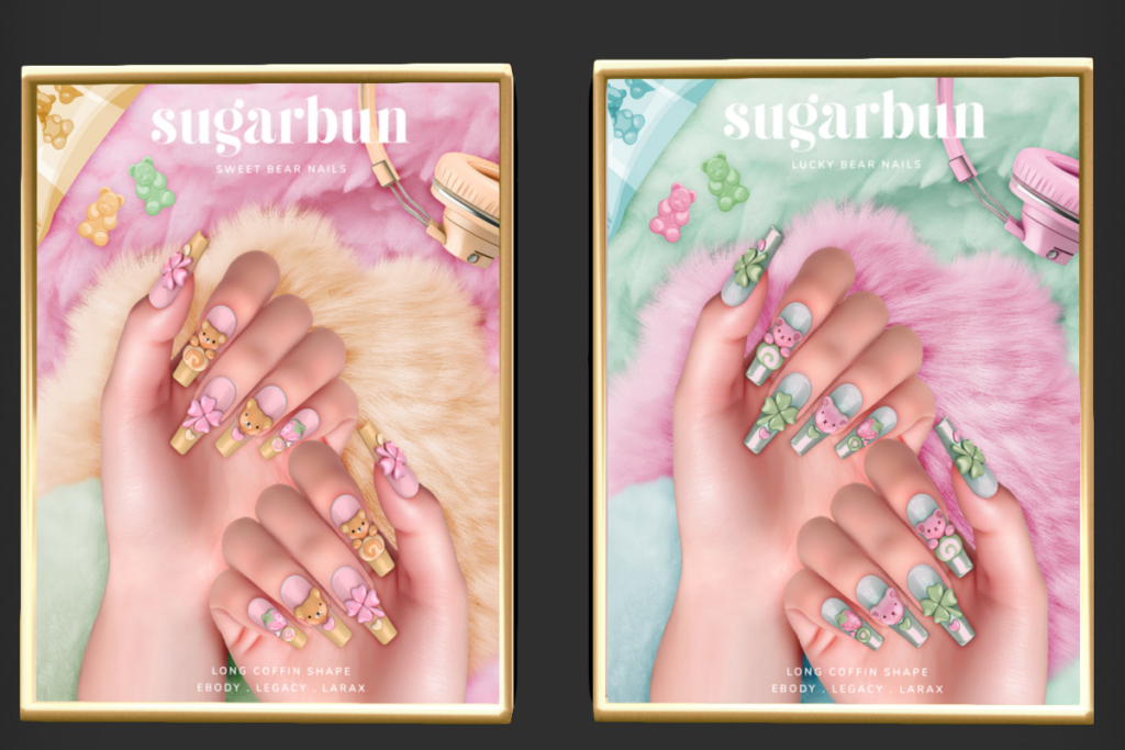 Sweet Bear and Lucky Bear Nail Sets - Legacy/MaitreyaX/Reborn, L$249 each