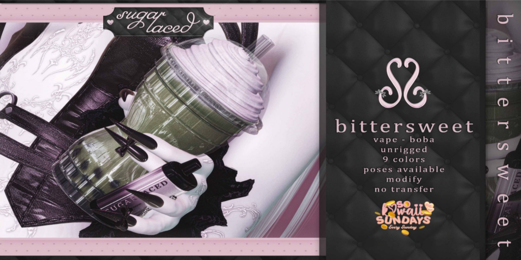 Bittersweet Holdables	&lt;a href=&quot;http://maps.secondlife.com/secondlife/Tomoeda/173/137/28&quot;&gt;Teleport&lt;/a&gt;