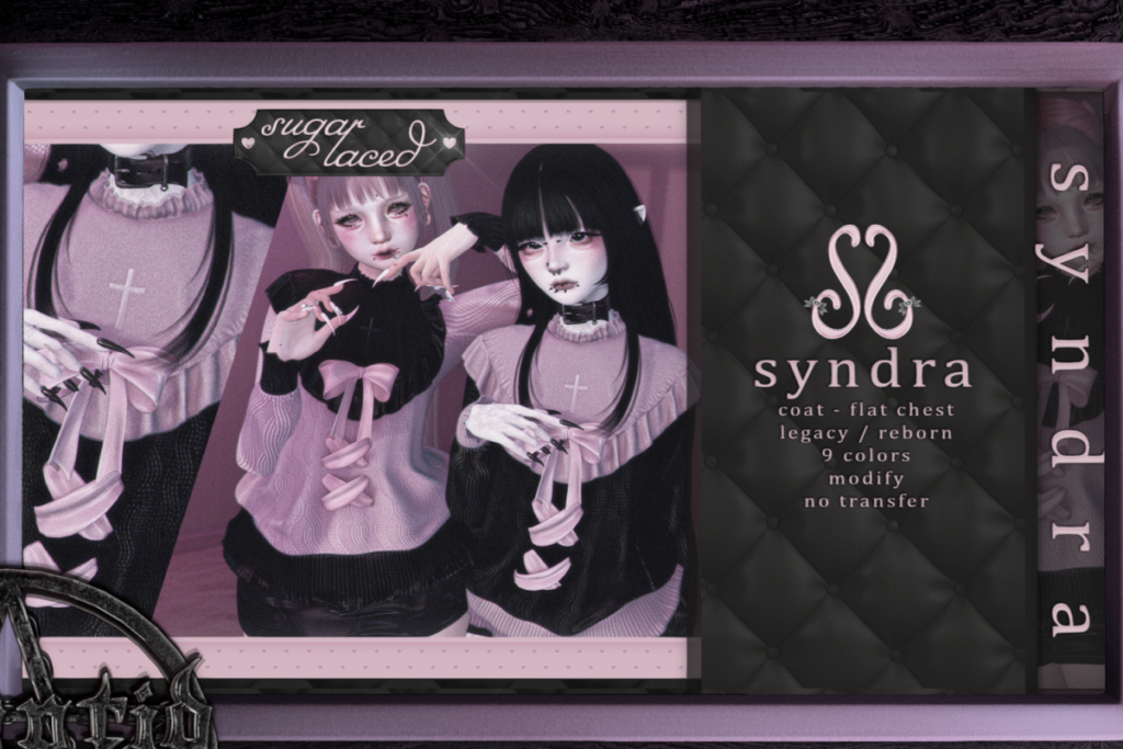 Syndra Coat - Legacy Flat/Reborn Flat, L$299 each/L$1499 FP