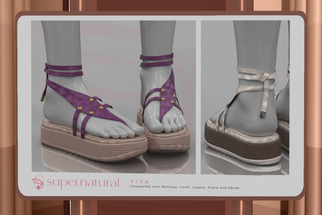 Tita Sandals - Inithium/Legacy/Maitreya/Reborn/+mods, L$488