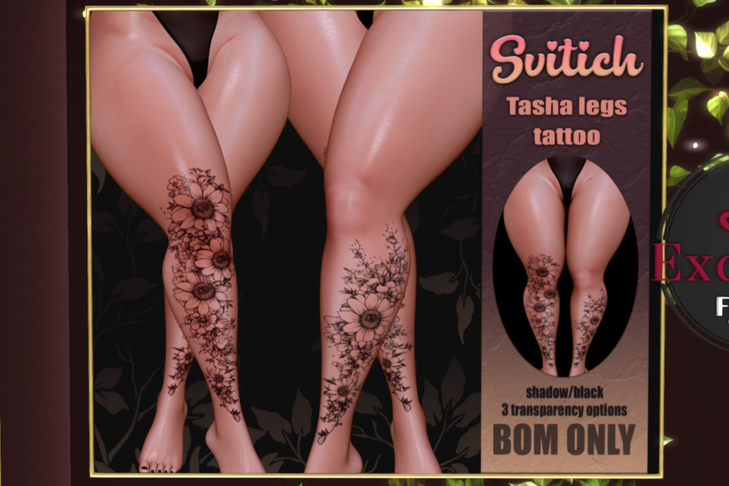 Tasha Leg Tattoos - BOM, L$199