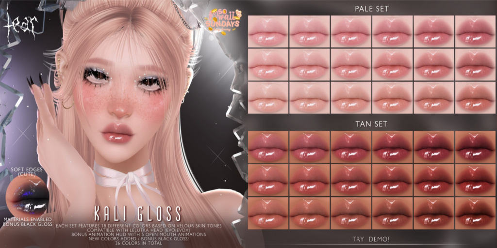 Kali Gloss Lipstick - Evo/EvoX	&lt;a href=&quot;http://maps.secondlife.com/secondlife/Hashira/150/190/3&quot;&gt;Teleport&lt;/a&gt;