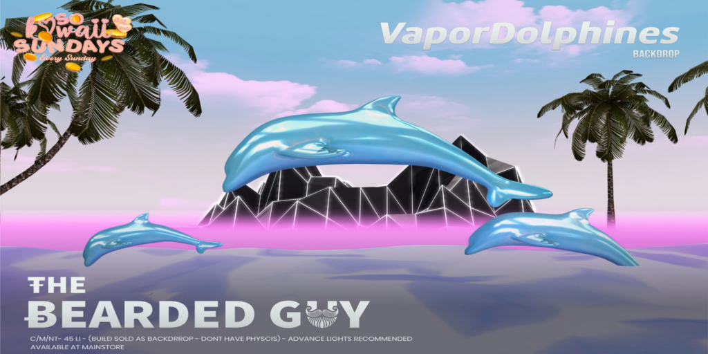 Vapor Dolphines Backdrop	&lt;a href=&quot;http://maps.secondlife.com/secondlife/Moonwall/169/121/32&quot;&gt;Teleport&lt;/a&gt;