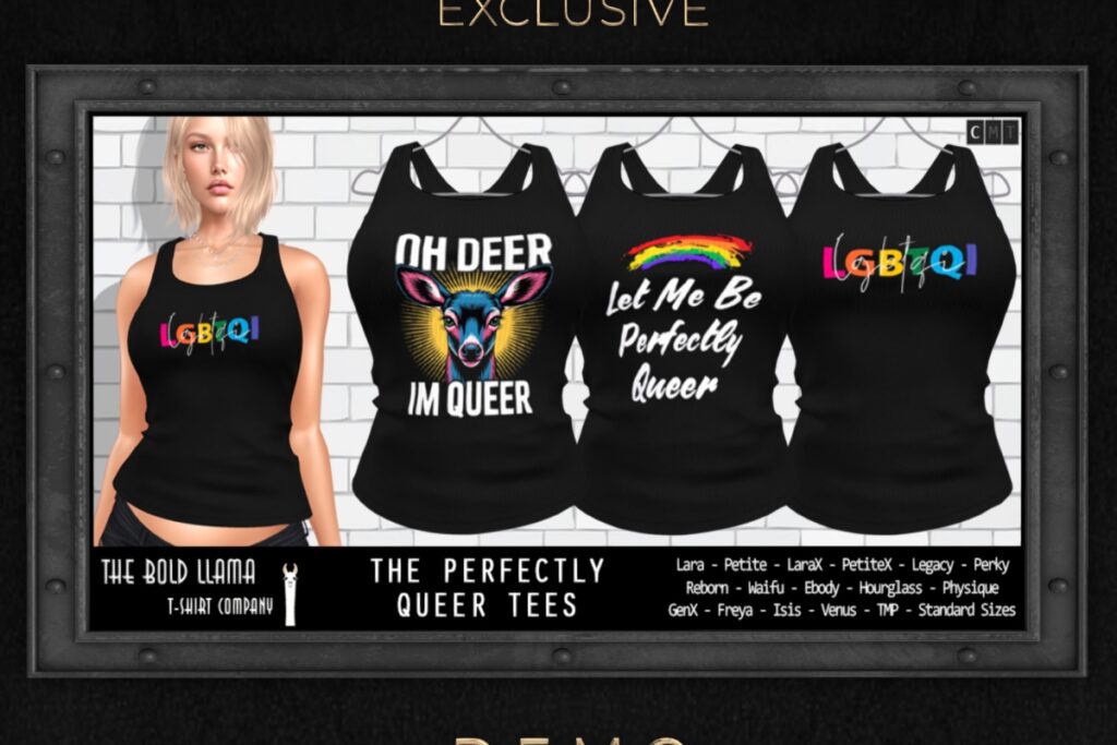 The Perfectly Queer Tees - see ad for fits, L$150