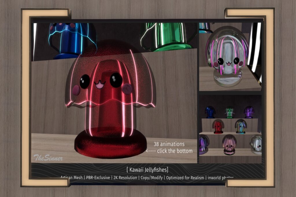 Kawaii Jellyfishes Lamp, L$149 each/L$399 FP