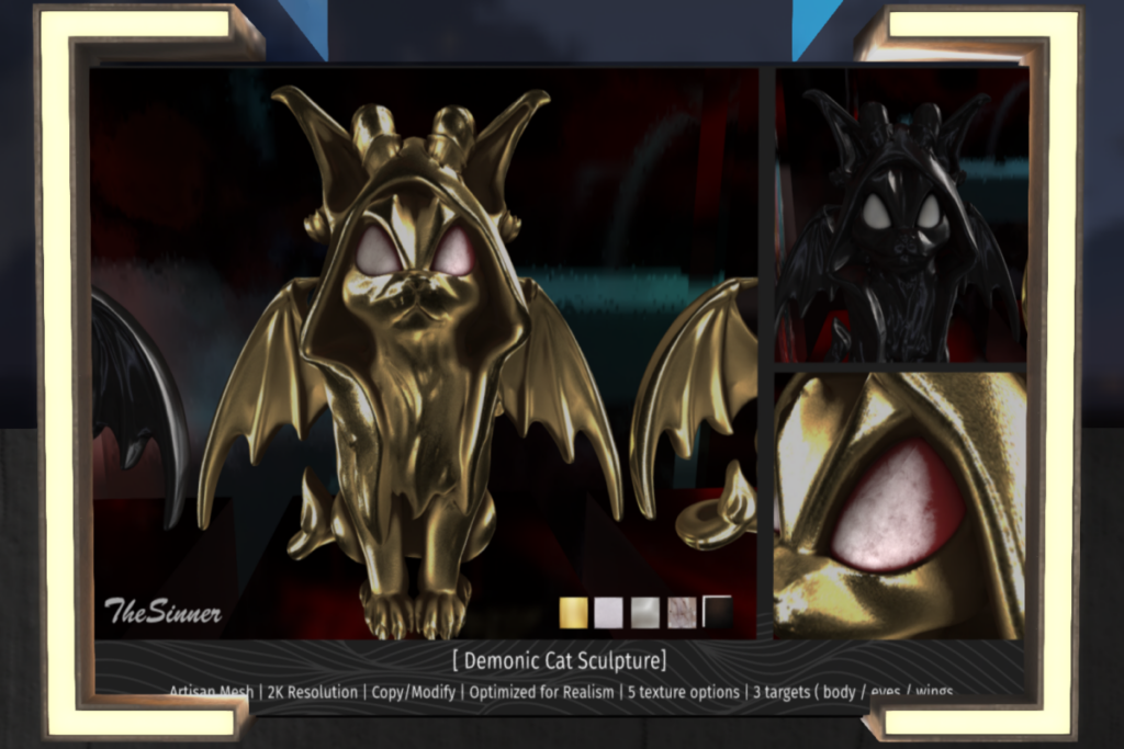 Demonic Cat Sculpture, L$299