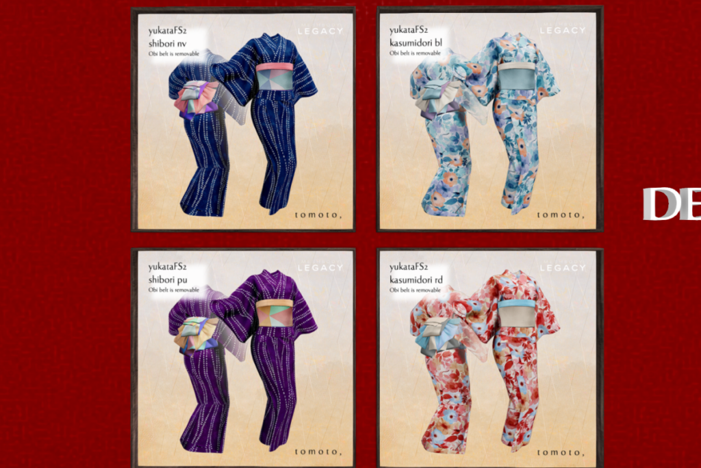 Shibori &amp; Kasumidori Yukata - Legacy, L$400 each