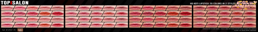 HD Koti Lipstick - Evo/EvoX	&lt;a href=&quot;http://maps.secondlife.com/secondlife/Meringue/143/144/903&quot;&gt;Teleport&lt;/a&gt;
