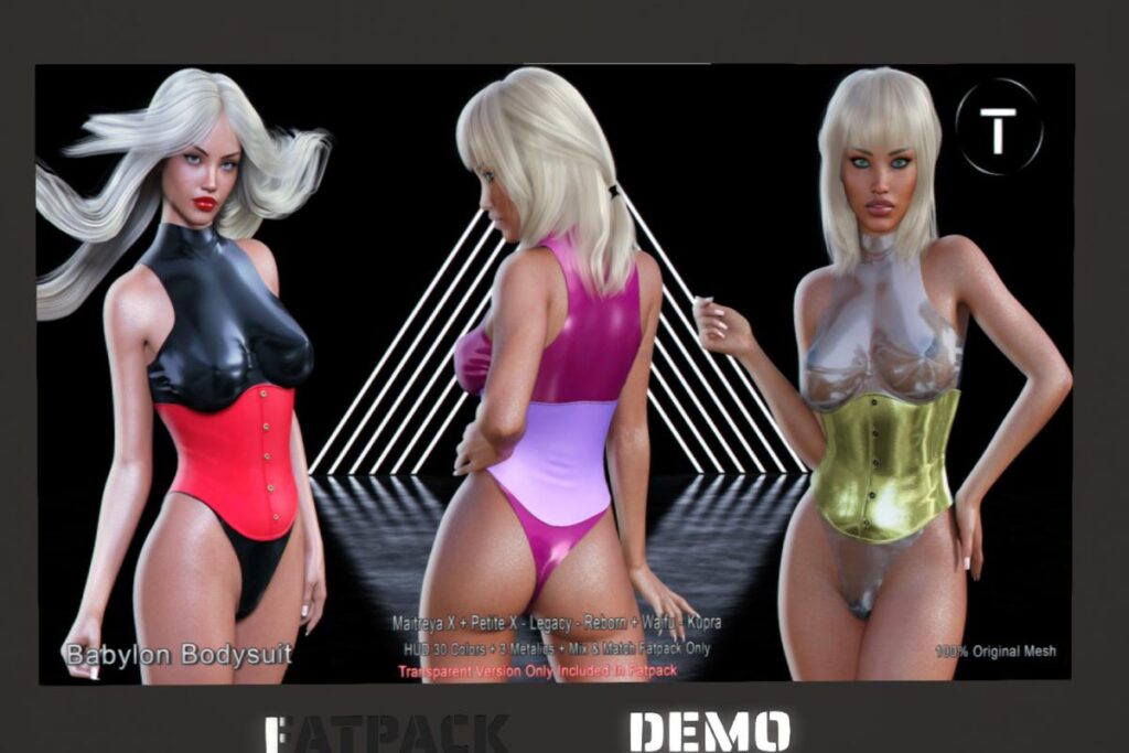 Babylon Bodysuit - Inithium/Legacy/MaitreyaX/Reborn/+mods, L$210 each/L$1199 FP