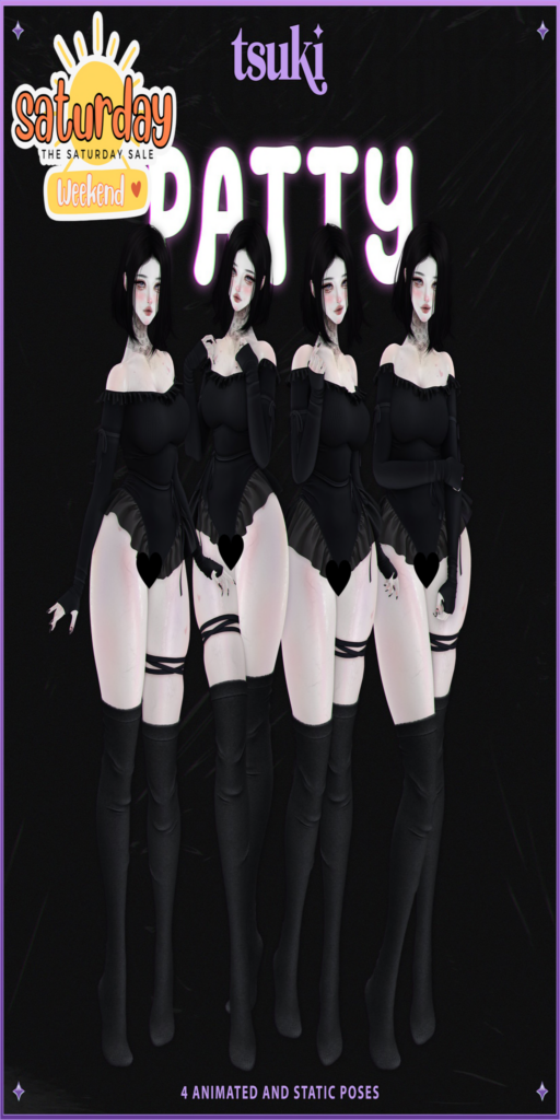 Patty Poses	&lt;a href=&quot;http://maps.secondlife.com/secondlife/Dream%20Lake/127/125/184&quot;&gt;Teleport&lt;/a&gt;