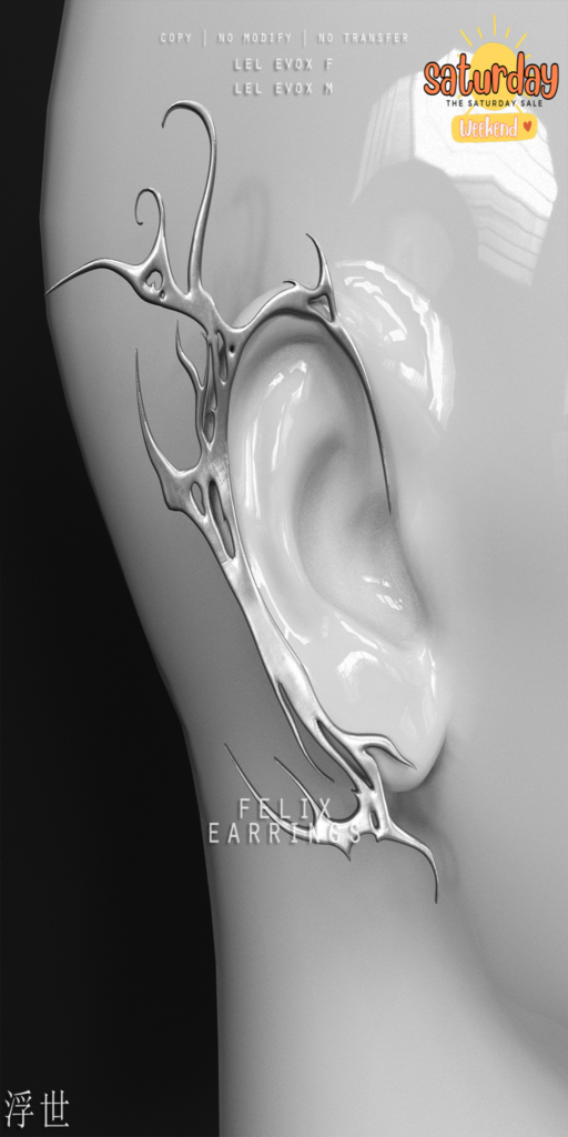 Felix Earrings - EvoX M+F	&lt;a href=&quot;https://maps.secondlife.com/secondlife/Stellar/32/213/501&quot;&gt;Teleport&lt;/a&gt;
