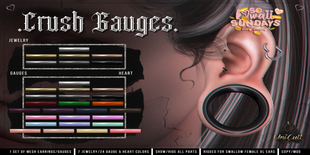 Crush Gauges - Swallow Gauged XL F	&lt;a href=&quot;http://maps.secondlife.com/secondlife/Cerberus%20Crossing/71/228/1551&quot;&gt;Teleport&lt;/a&gt;