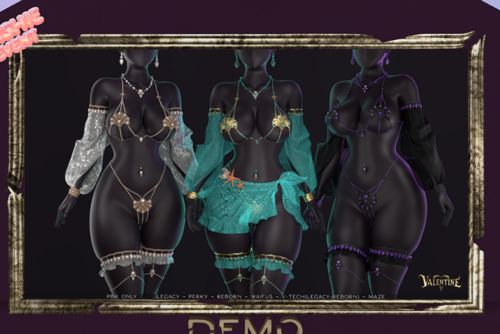 Kelpie Set - Legacy/Reborn/+mods, L$199-L$349 each/L$659-L$1149 each FP/L$2299 MP