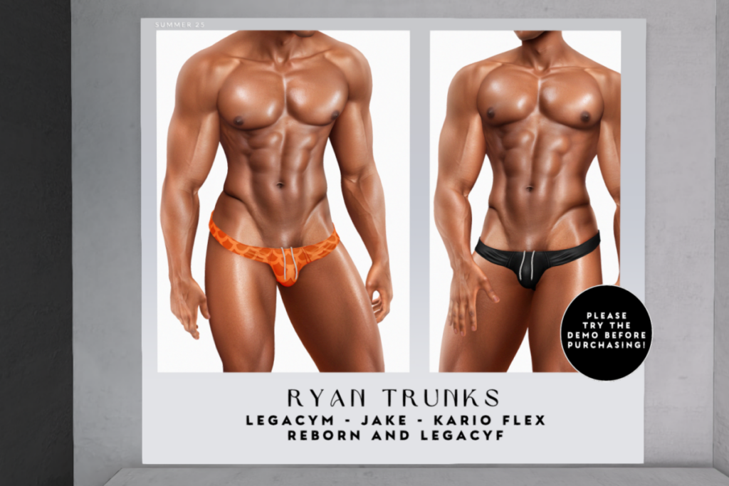 Ryan Trunks - Jake/Kario Flex/Legacy F+M/Reborn/+mods, L$199 each/L$1125 FP