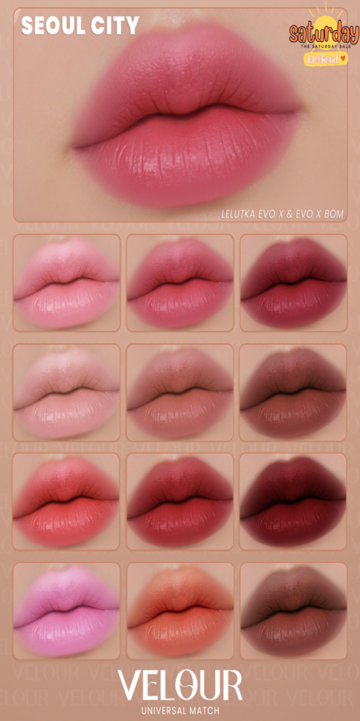 Seoul City Lipstick - EvoX	&lt;a href=&quot;http://maps.secondlife.com/secondlife/VELOUR/93/115/83&quot;&gt;Teleport&lt;/a&gt;