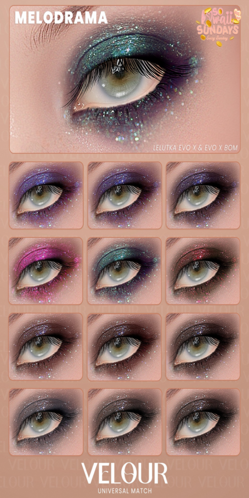 Melodrama Eyeshadow - EvoX	&lt;a href=&quot;https://maps.secondlife.com/secondlife/VELOUR/88/118/42&quot;&gt;Teleport&lt;/a&gt;