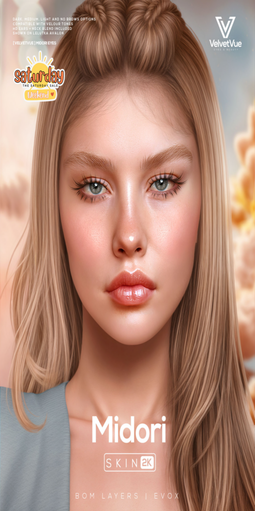 Midori Skin - EvoX	&lt;a href=&quot;http://maps.secondlife.com/secondlife/Oasis%20Paradise/171/52/702&quot;&gt;Teleport&lt;/a&gt;
