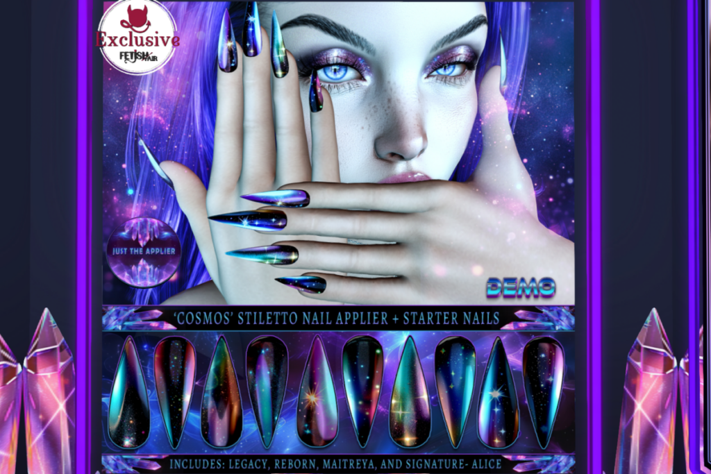 Cosmos Stiletto Nail Applier + Starter Nails - Alice/Legacy/Maitreya/Reborn, L$399