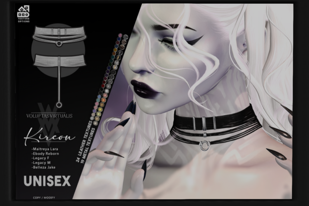 Kireon Choker - Jake/Legacy F+M/Maitreya/Reborn, L$350