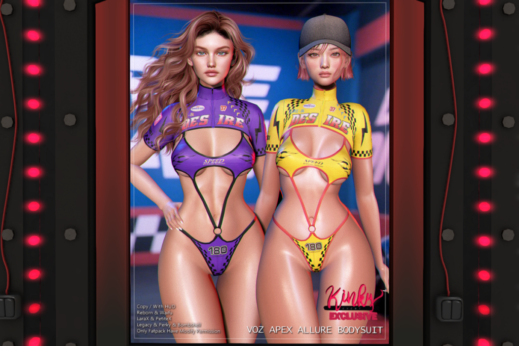 Apex Allure Bodysuit - Legacy/MaitreyaX/Reborn/+mods, L$275 each/L$1500 FP