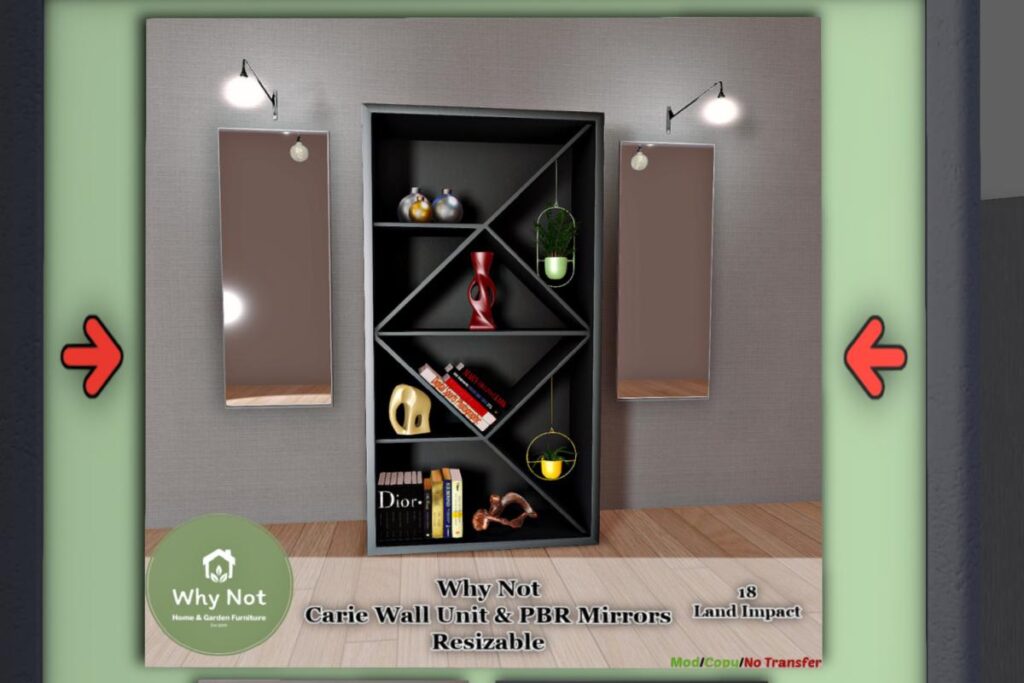 Carie Wall Unity &amp; Pbr Mirrors, L$263