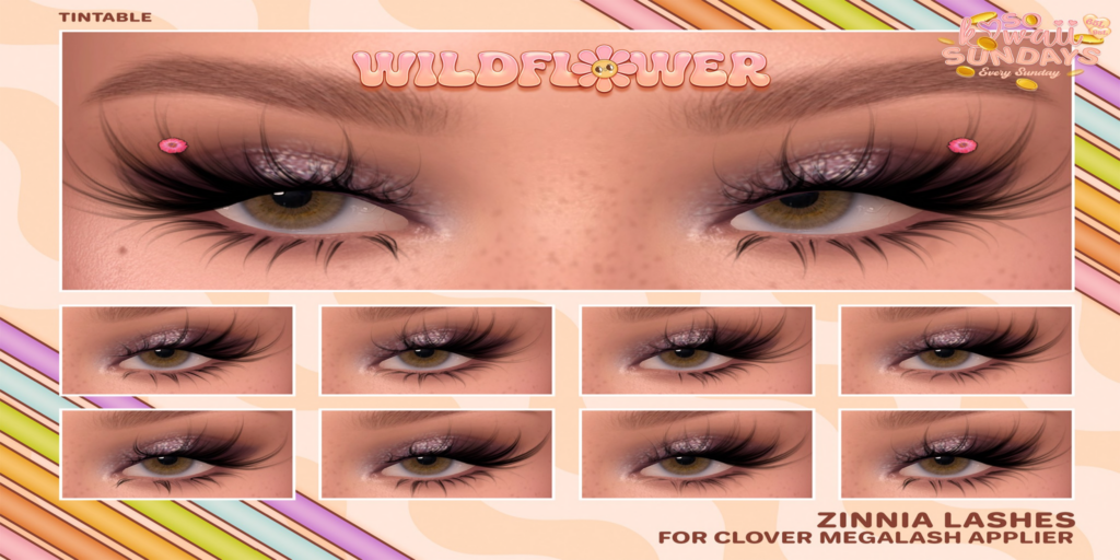 Zinnia Lashes - Clover Megalash	&lt;a href=&quot;http://maps.secondlife.com/secondlife/Silverblade%20Shore/66/113/1001&quot;&gt;Teleport&lt;/a&gt;