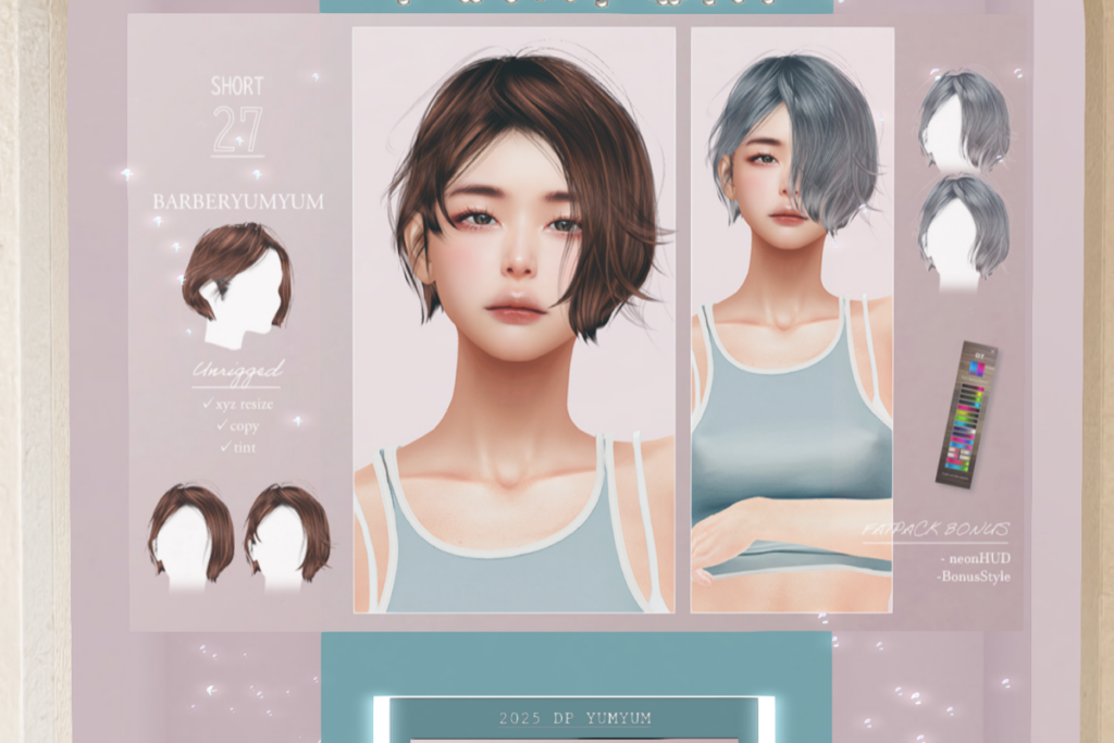 S27 Hair, L$350 each/L$790 FP