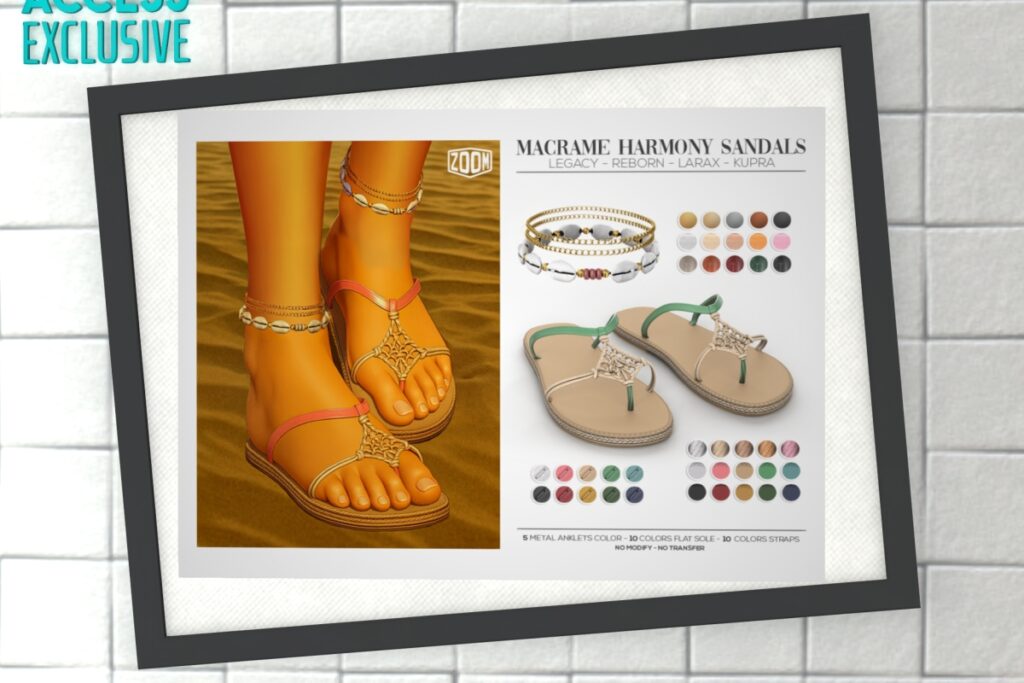 Macrame Harmony Sandals - Inithium/Legacy/MaitreyaX/Reborn, L$299 FP